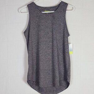 Tek Gear Dry Tek Black Sand Heathered Wicking Flat Seams Poly Tank Top Size S